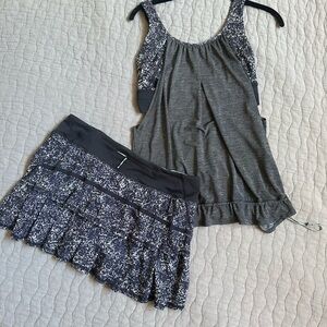 Lululemon tennis skirt with coordinating tank. Gently worn, both are size 8.